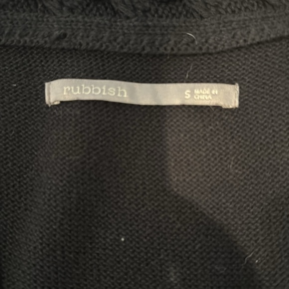 Rubbish Woman's Black Sleeveless Knit Cardigan. Size Small - Picture 6 of 6